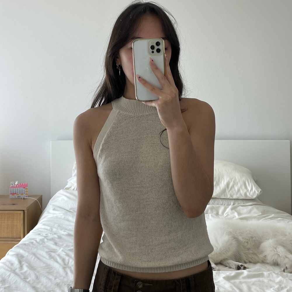 Mango knit tank top